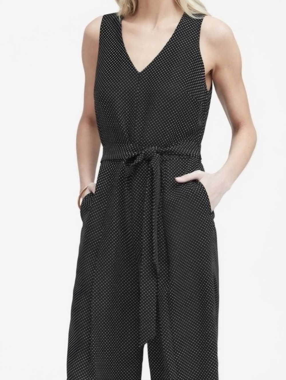 Banana Republic "SL CROPPED VNE BLACK DOT GLOBAL" Jumpsuit/Romper, RN#54023